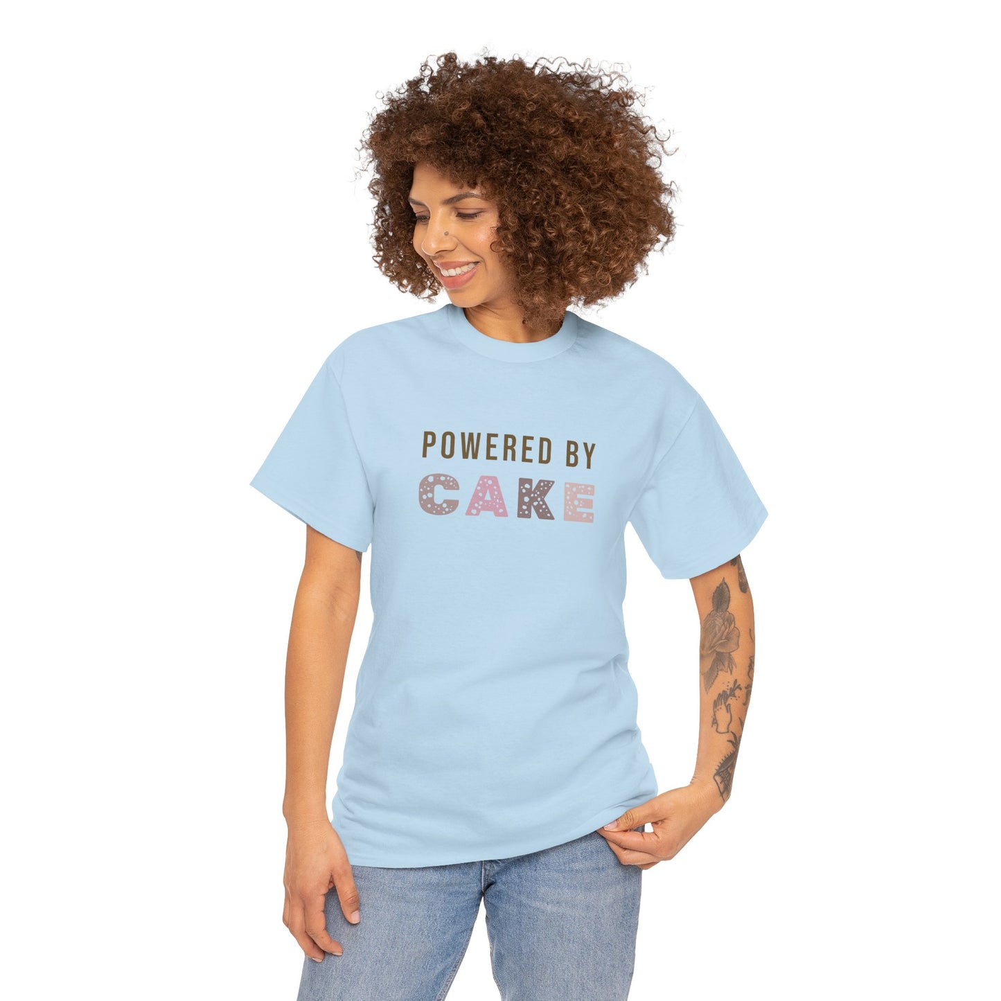 Powered by Cake t-shirt - Cute Cake T-shirt for baking legends - unisex - baker tee - bake off t-shirt