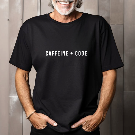 Caffeine + Code T-shirt - Geek Culture Tee - Nerd T-shirt - Coder T-shirt - Gaming Unisex T-shirt