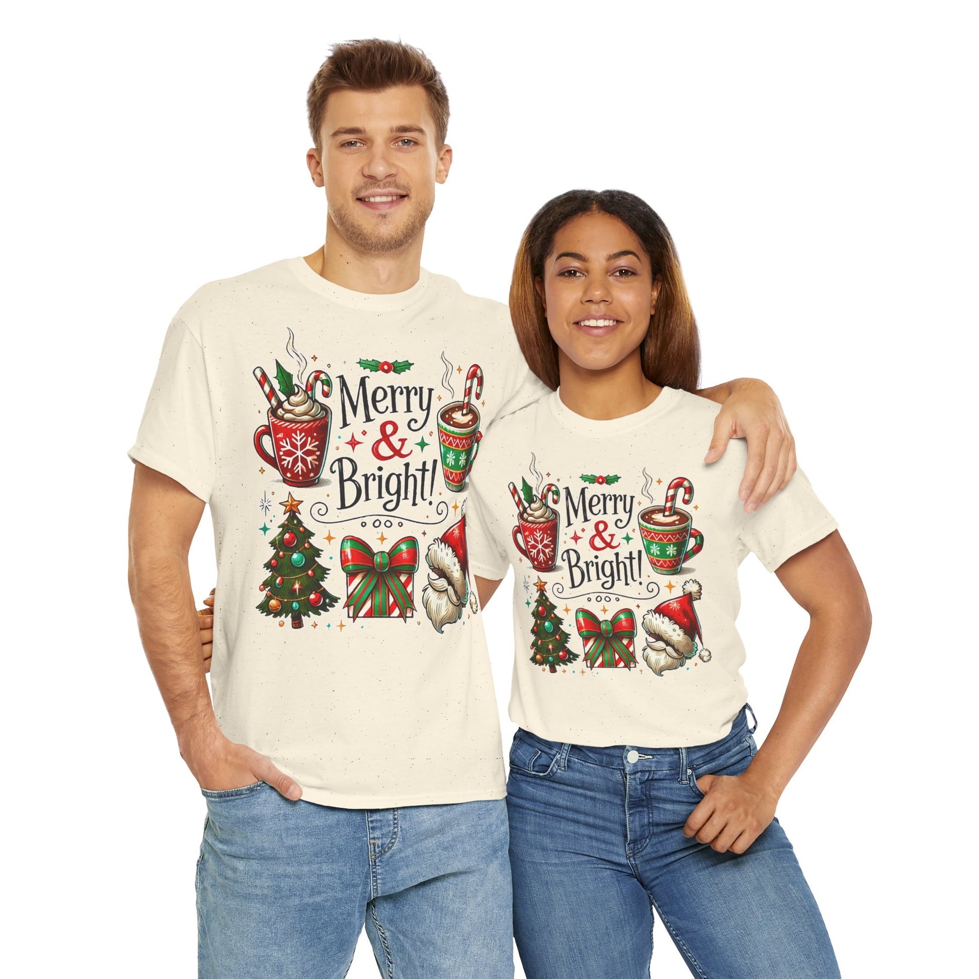 Merry & Bright! Cute Merry and Bright Unisex Christmas T-shirt