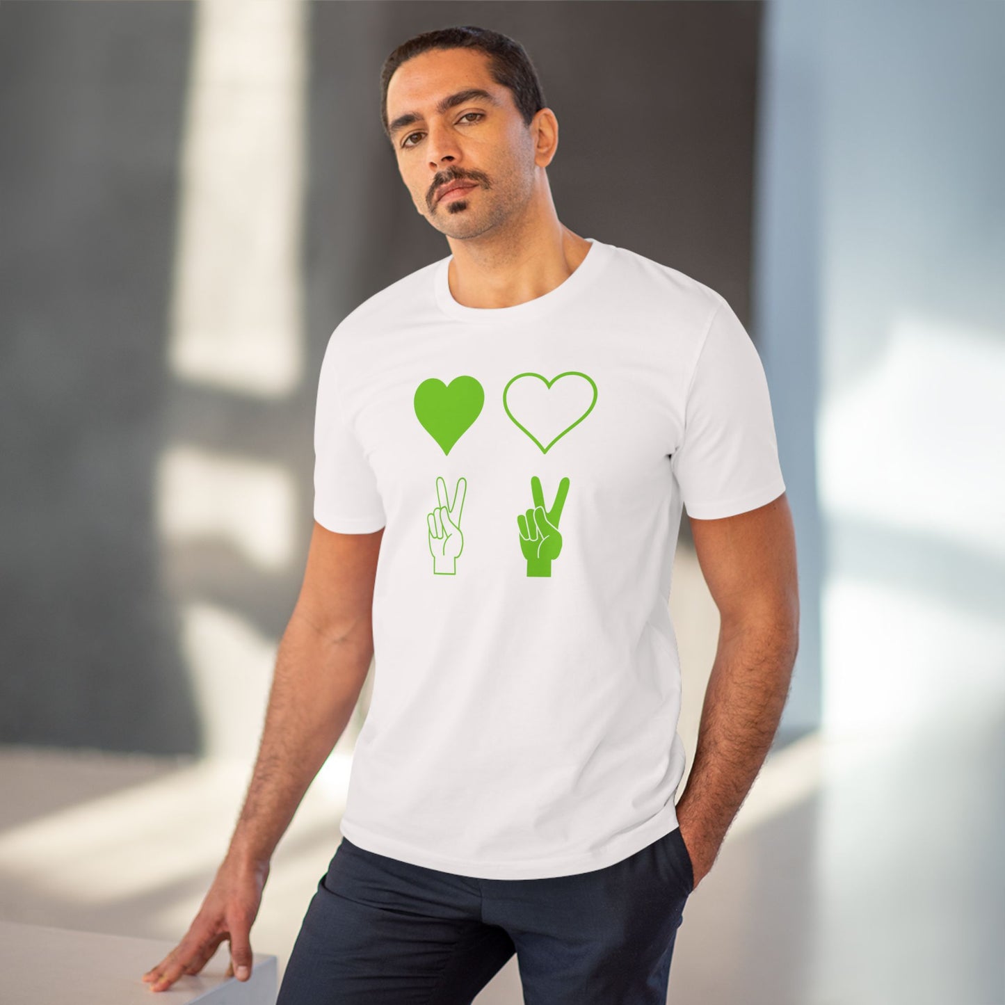 Love Love Peace Peace - eco t-shirt - Peace & Love tshirt organic cotton