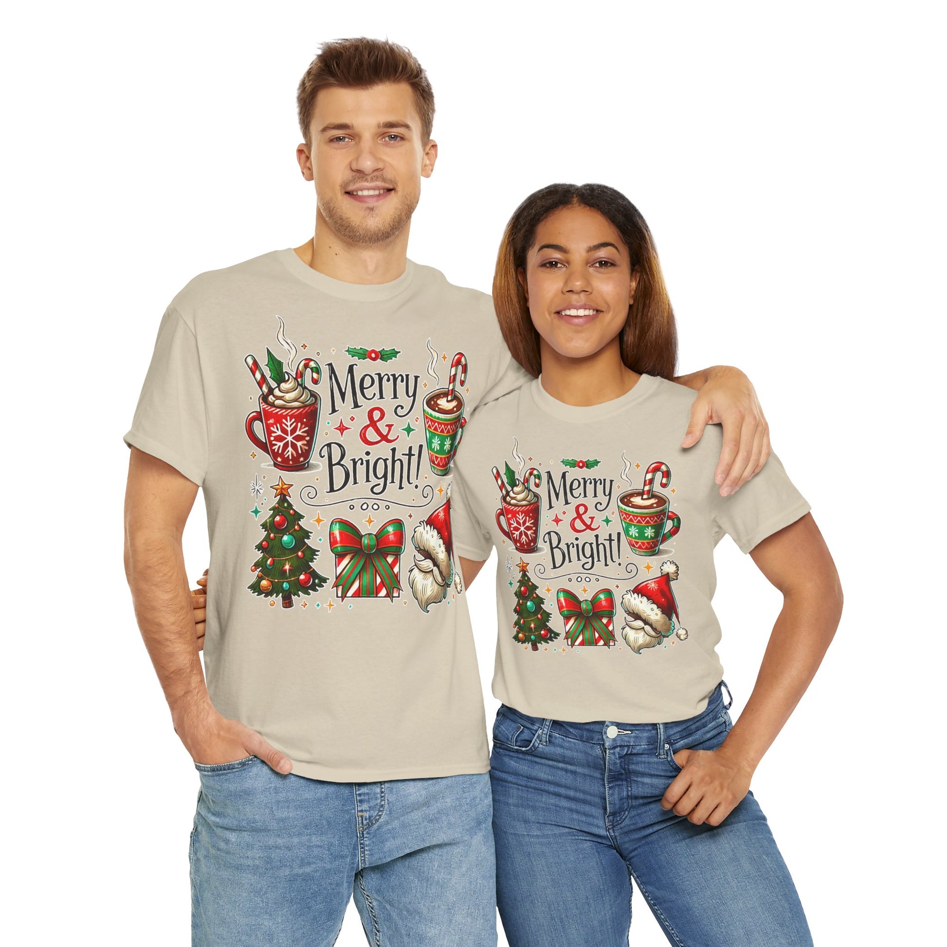 Merry & Bright! Cute Merry and Bright Unisex Christmas T-shirt