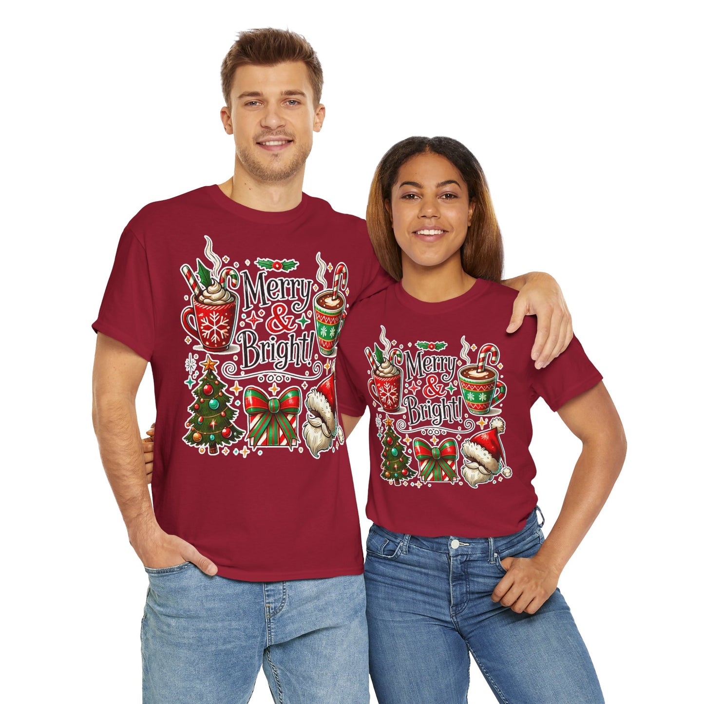 Merry & Bright! Cute Merry and Bright Unisex Christmas T-shirt