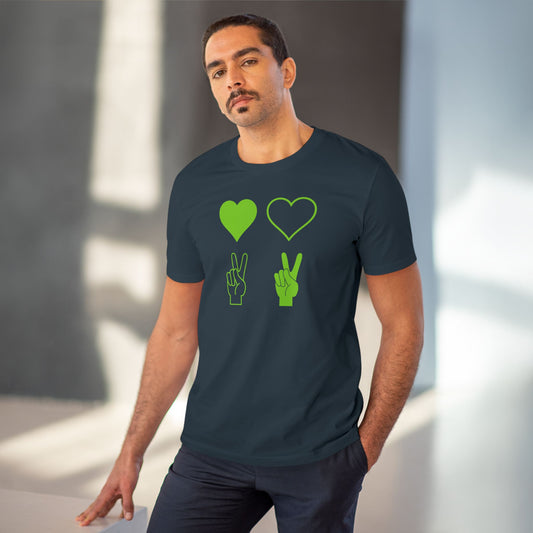 Love Love Peace Peace - eco t-shirt - Peace & Love tshirt organic cotton