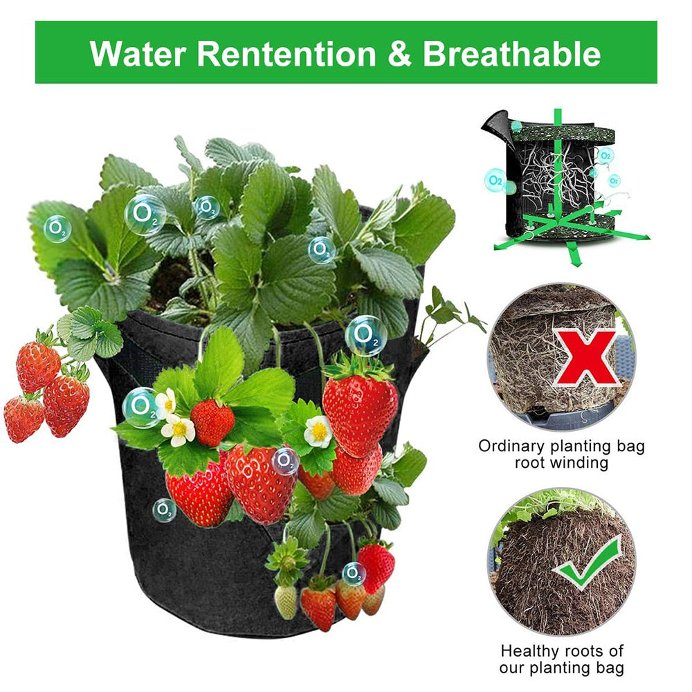 Outdoor Planting - Reusable Vertical Grow Bag for Strawberries, Herbs & Vegetables.