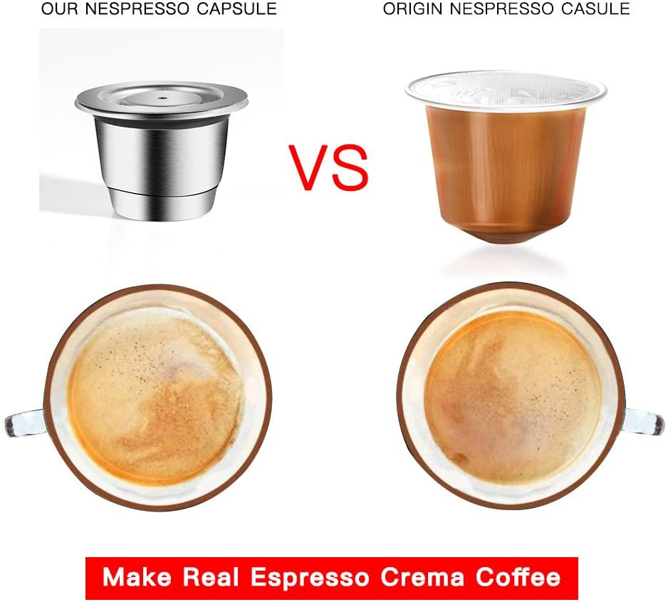 Reusable Coffee Capsule For Nespresso -  Stainless Steel Espresso Cups, Refillable Coffee Pods With Tamper