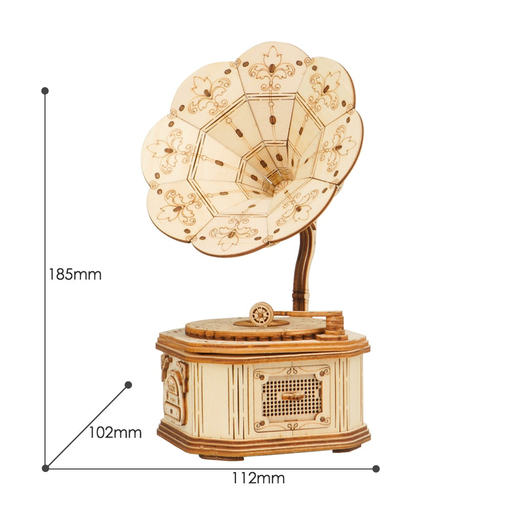 DIY 3D Wooden Puzzles - Gramophone, Pumpkin Carriage, Airships unique gift ideas