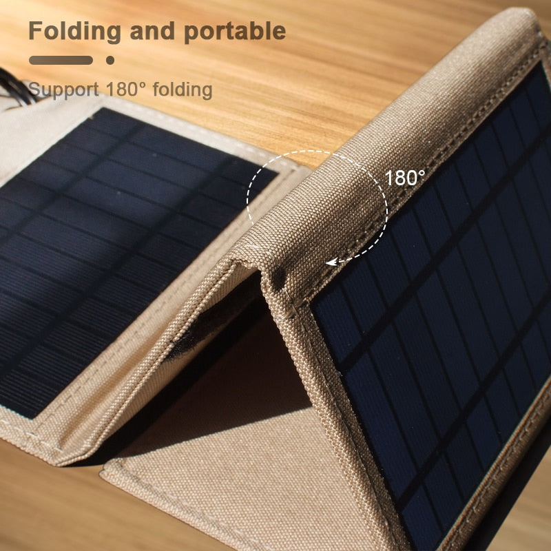 Solar panel 5V 2 USB - Portable Foldabland devices - 10W Battery Charger Waterproof