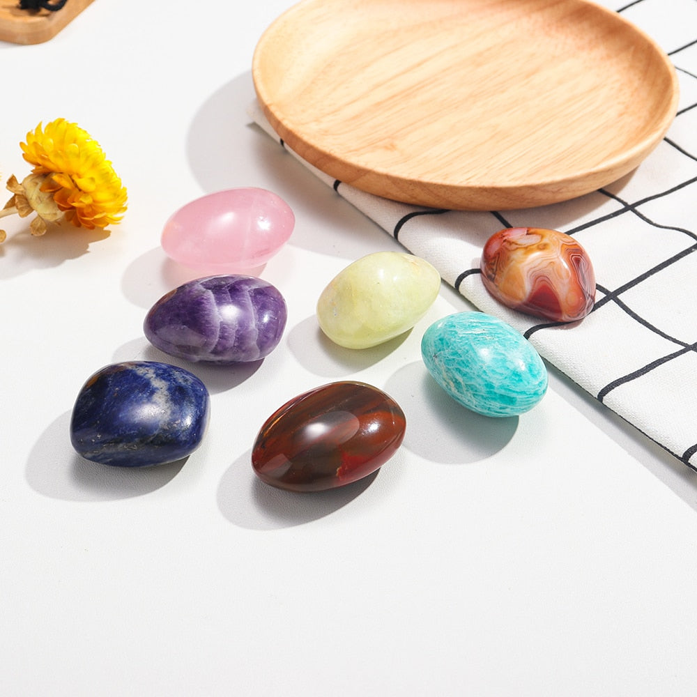 7pc Chakra Set - Natural Crystal Tumbled Gemstones for Energy Healing.