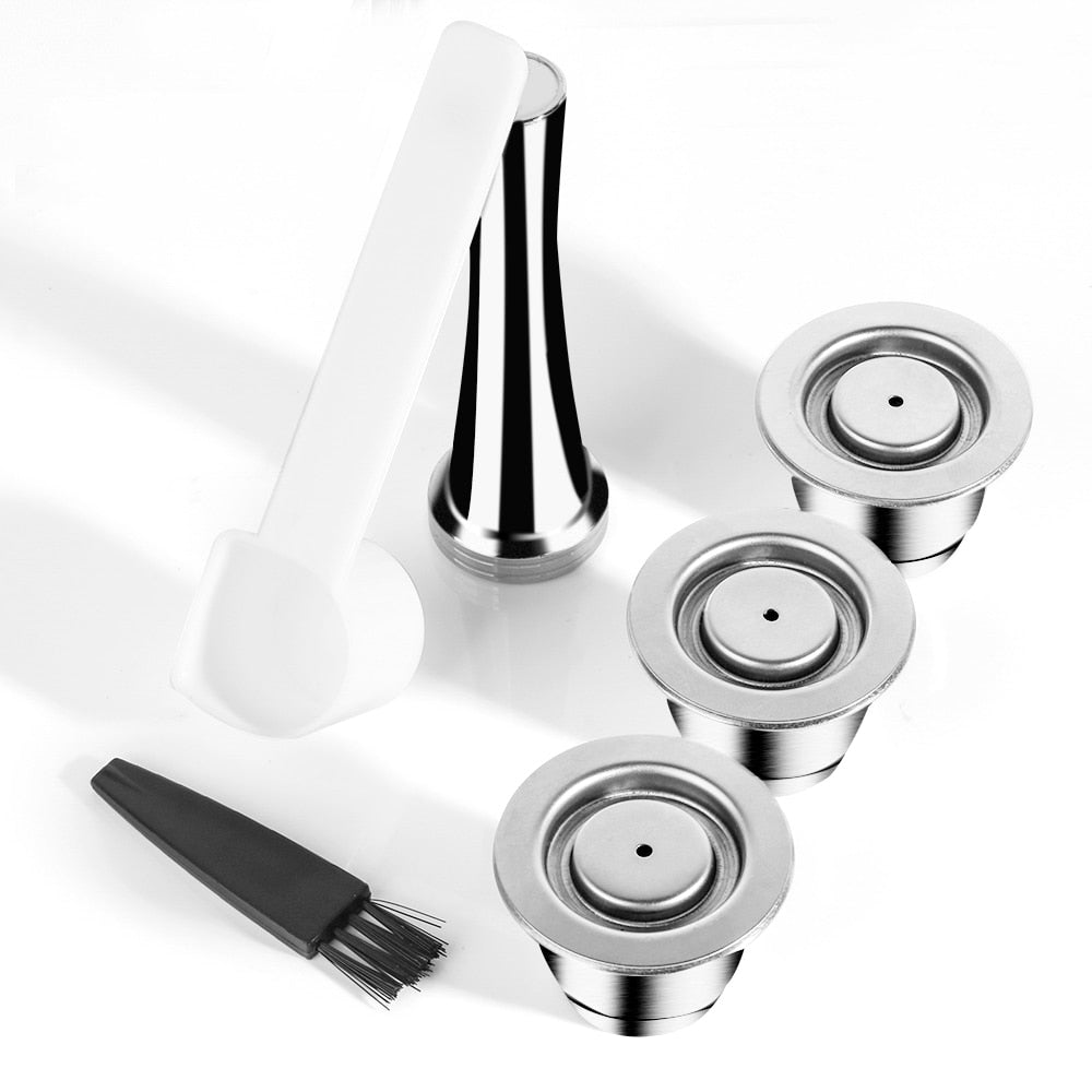 Reusable Coffee Capsule For Nespresso -  Stainless Steel Espresso Cups, Refillable Coffee Pods With Tamper