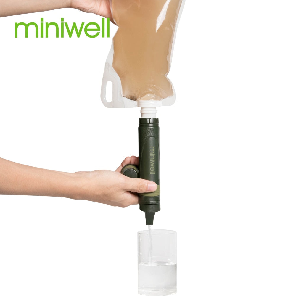 Miniwell Portable Outdoor Straw Water Filter - Survival Camping Equipment.