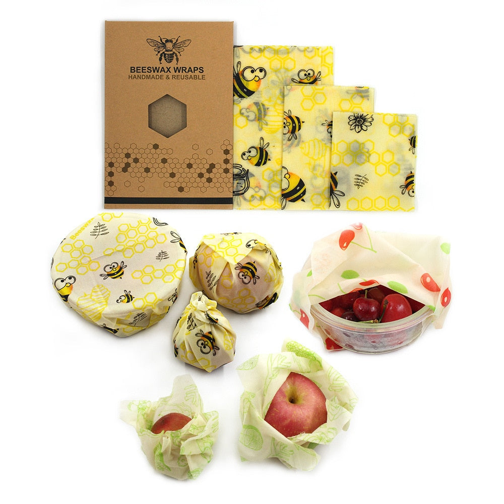 Reusable Beeswax food wrap - Bees Wax Paper Wrap Zero Waste Sandwich Bags.