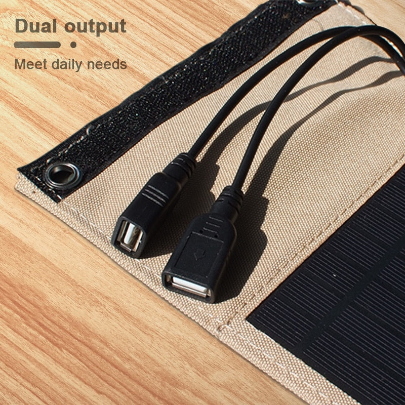 Solar panel 5V 2 USB - Portable Foldabland devices - 10W Battery Charger Waterproof