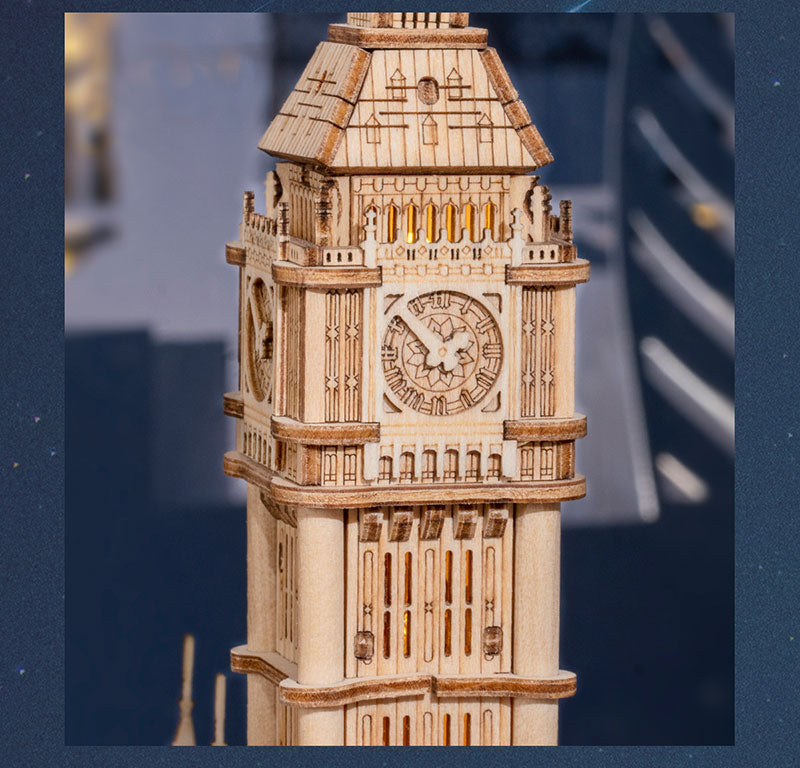 Robotime 3D Wooden Puzzles of Famous Landmaks - Big Ben, Tower Bridge, Eiffel Tower etc