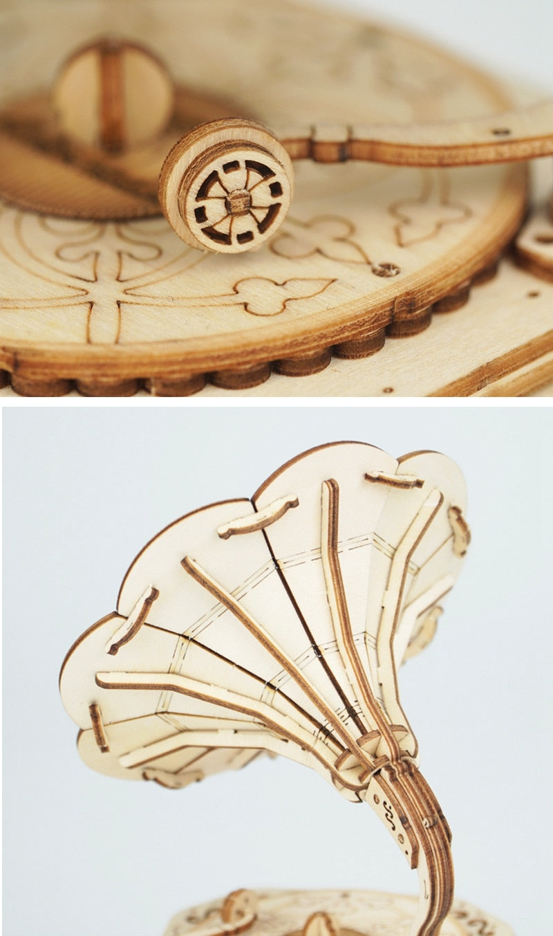 DIY 3D Wooden Puzzles - Gramophone, Pumpkin Carriage, Airships unique gift ideas