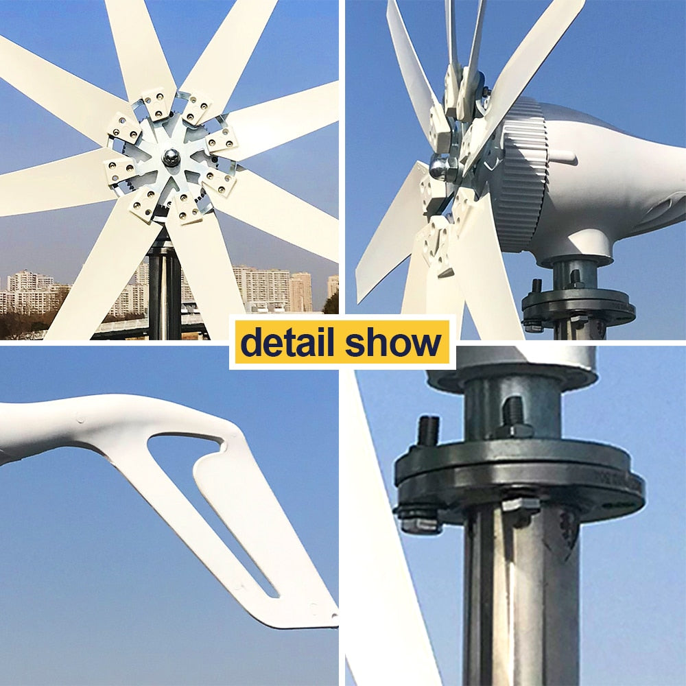 1000w Wind Turbine Generator 12V 24V 48V DC 220v AC Home System - Green Alternative Energy