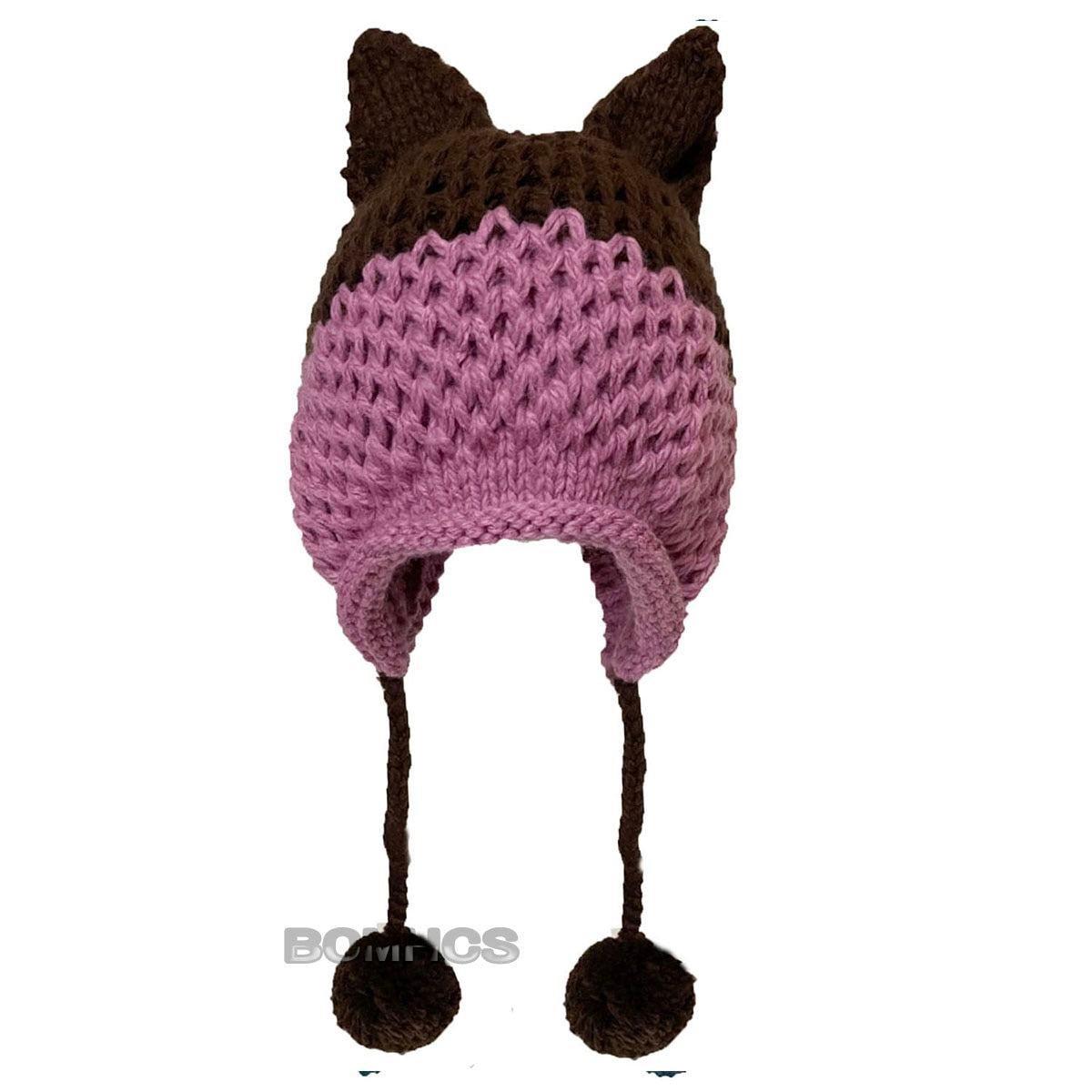 BomHCS So Cute Fox Ears Beanie - 100% Handmade Knit Hat.