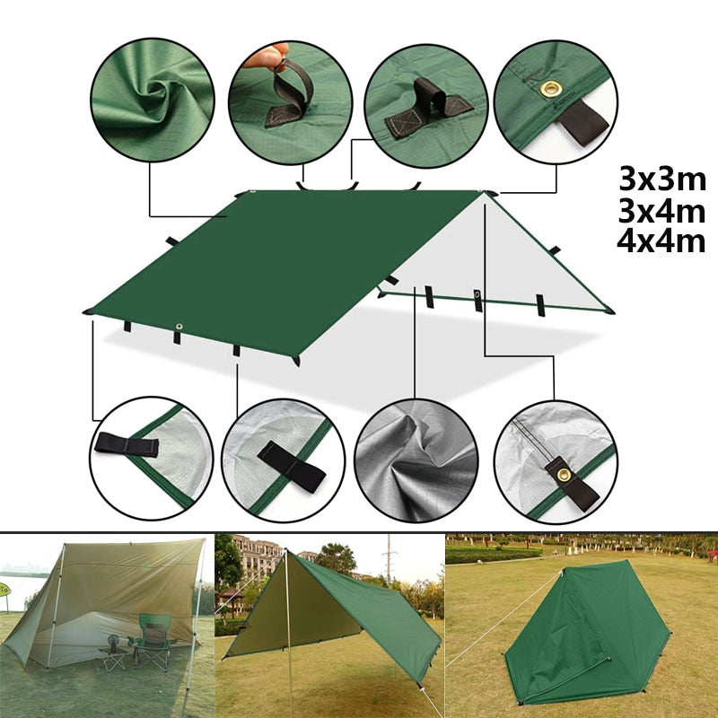 19 Hang Points Tent Tarp - Survival waterproof shelter - Shelter from the sun
