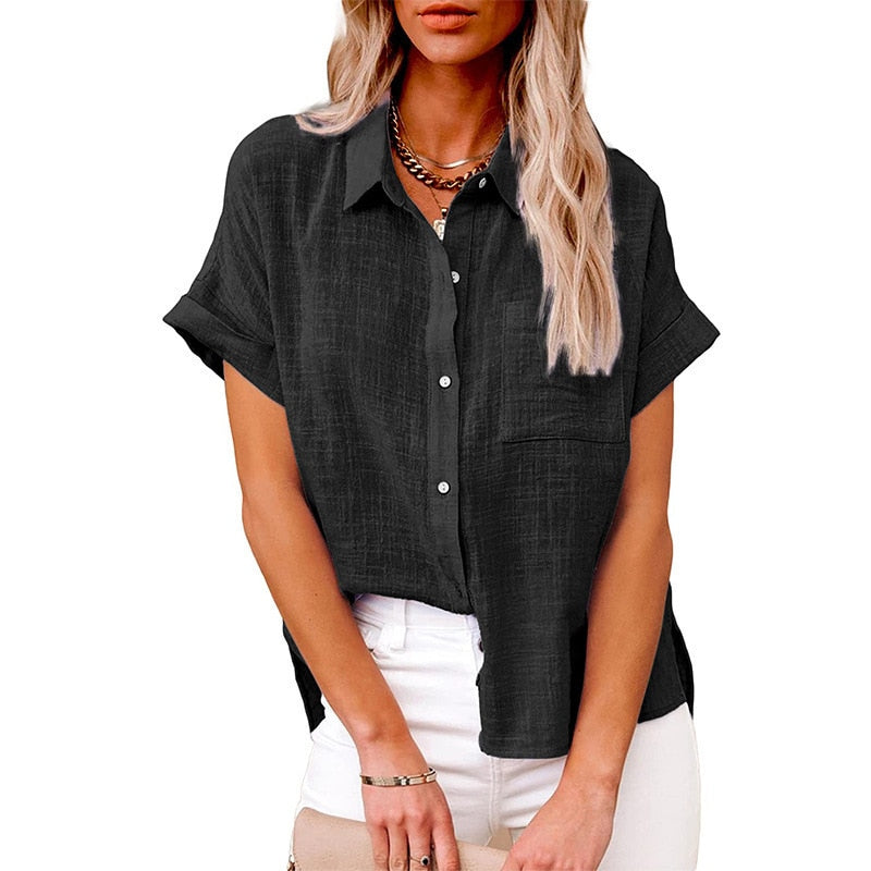 Long Sleeve Women's Oversize Linen Shirt - Lightweight and Loose Fitting - with Buttons - Lots of Choices