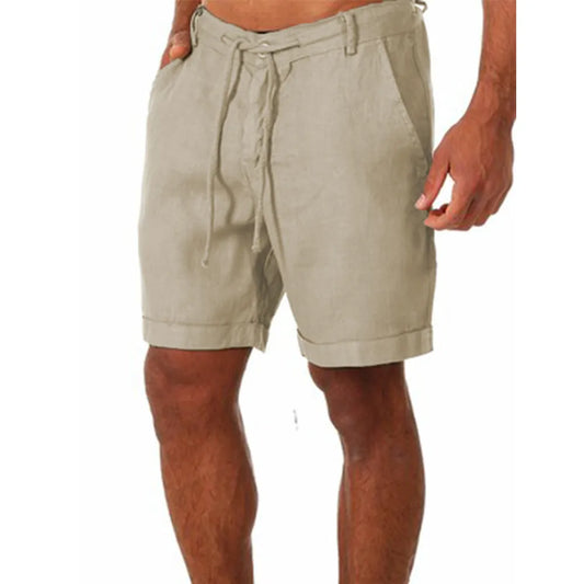 Men's Cotton Linen Shorts - Summer Streetwear with Breathable Fabric