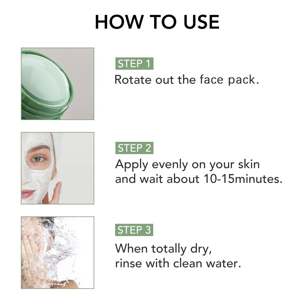 Green Tea Cleansing Solid Mask Purifying Clay Stick.