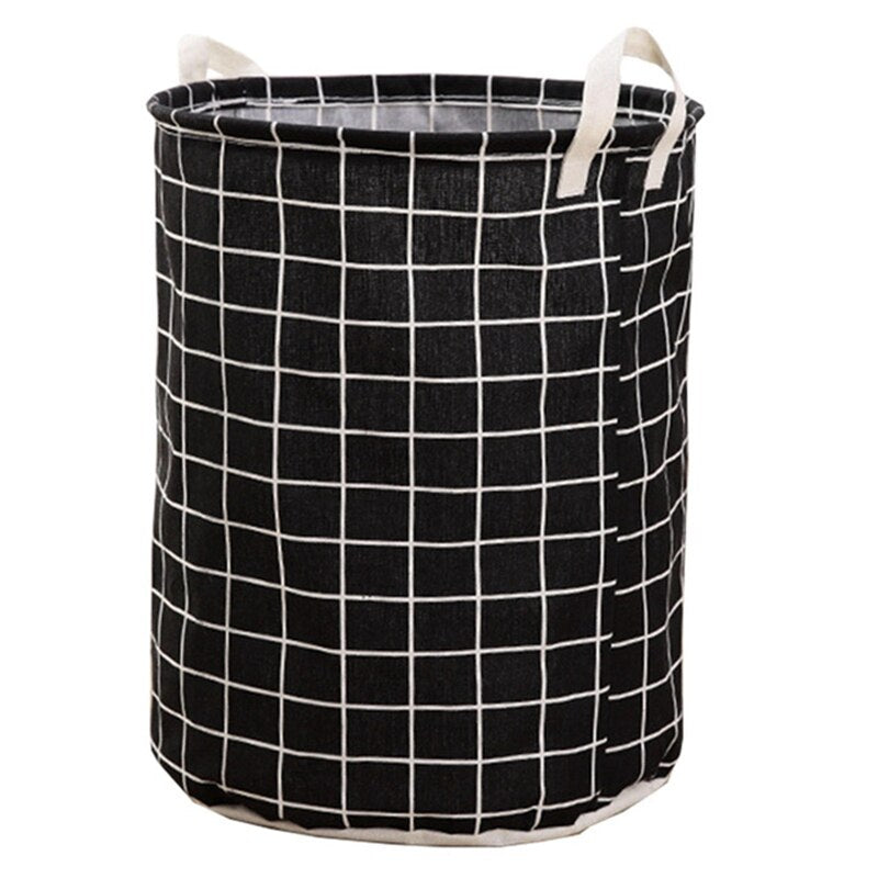 Folding Laundry Basket - Cotton Linen Foldable Laundry Hamper
