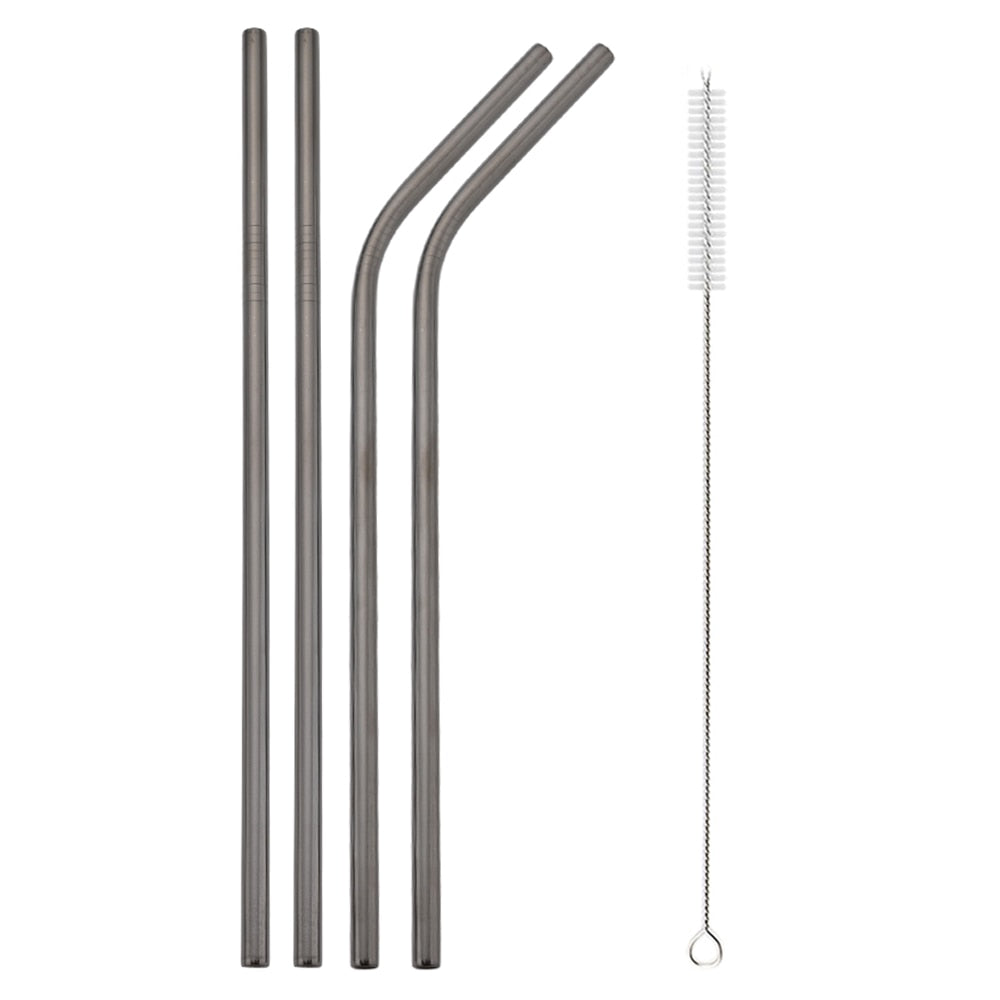 Reusable Drinking Straw 18/10 Stainless Steel Colourful Straws With Cleaner Brush.