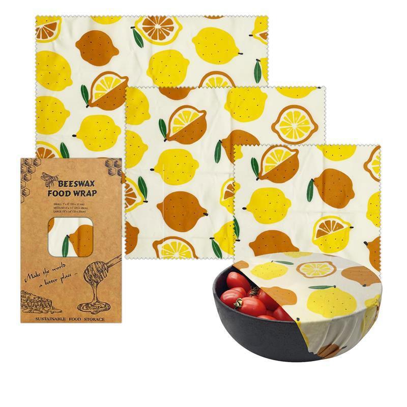 Reusable Plastic-Free Beeswax Food Wrap -  Sustainable Organic Food Wrapping Paper.