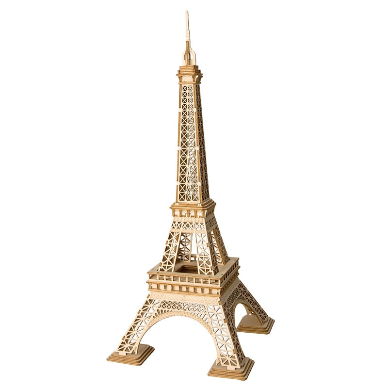 Robotime 3D Wooden Puzzles of Famous Landmaks - Big Ben, Tower Bridge, Eiffel Tower etc