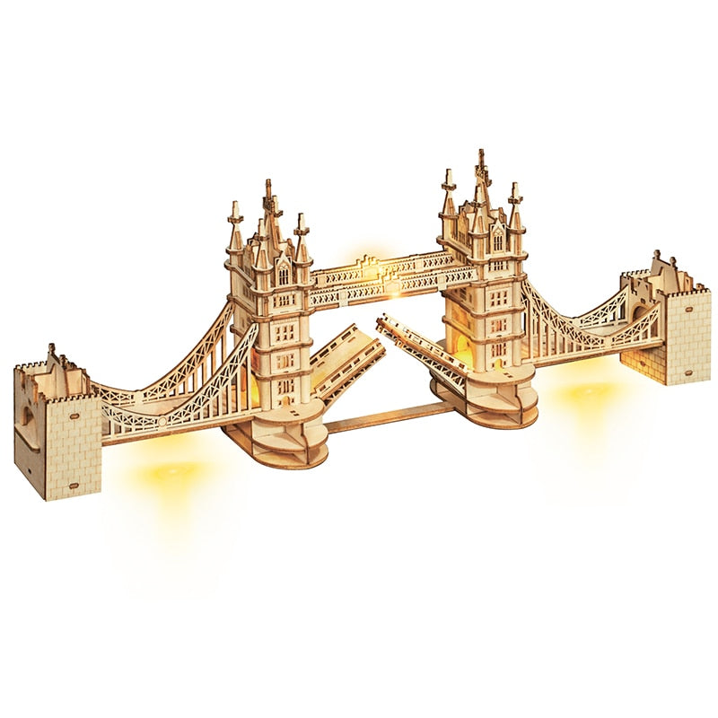 Robotime 3D Wooden Puzzles of Famous Landmaks - Big Ben, Tower Bridge, Eiffel Tower etc
