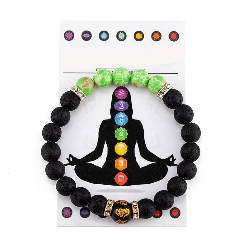 7 Chakra Crystal Healing Bead Bracelet with Meaning Card – Little