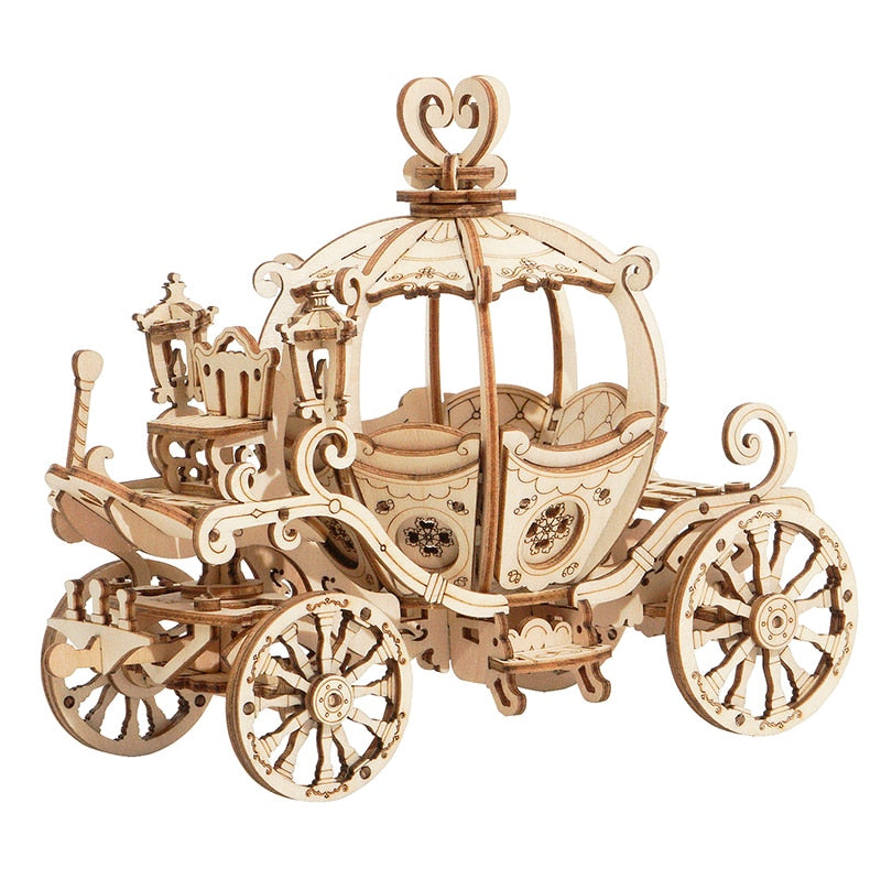 DIY 3D Wooden Puzzles - Gramophone, Pumpkin Carriage, Air Ships unique gift ideas