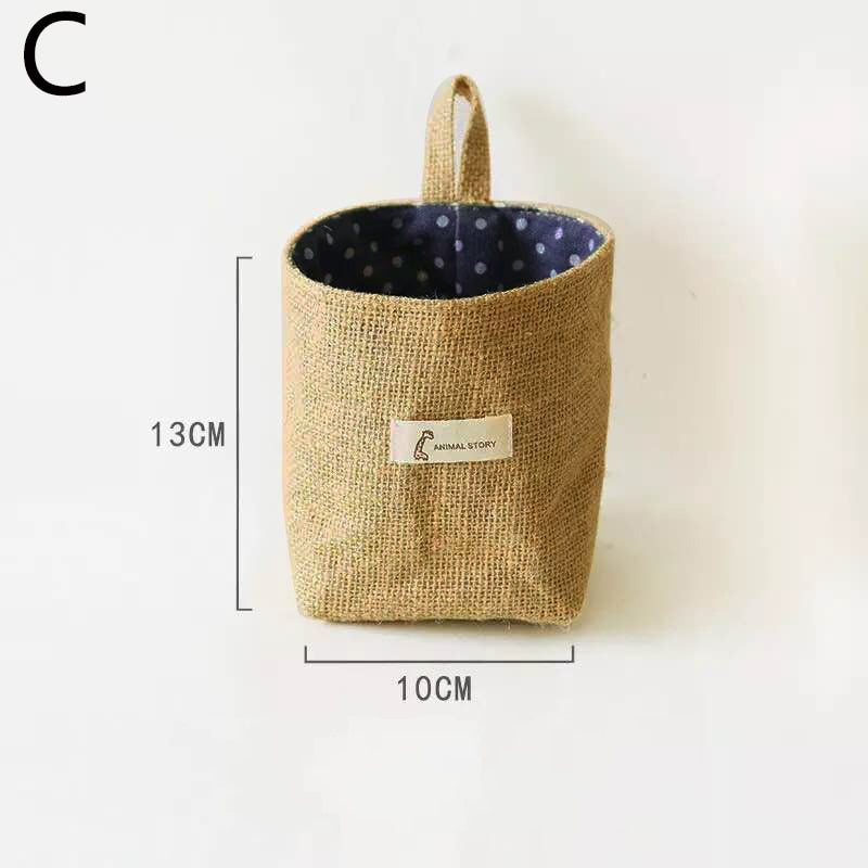 Cute and chic Jute Cotton Linen hanging storage baskets