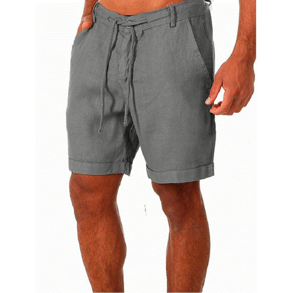 Men's Cotton Linen Shorts - Summer Streetwear with Breathable Fabric