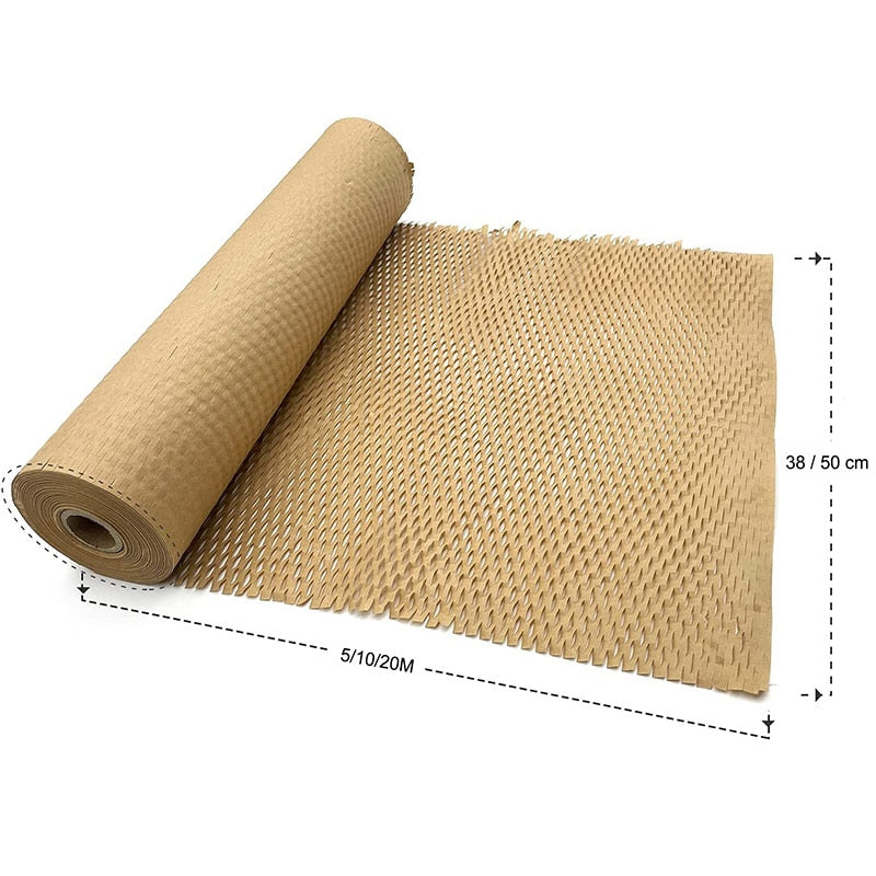 10M Honeycomb Cushioning Wrap Roll for Moving, Shipping & Packaging - Recyclable Honeycomb Paper for Eco Friendly Packaging.