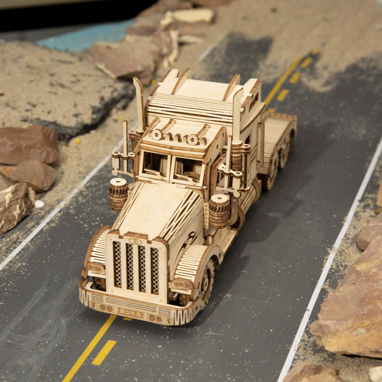 3D  Wooden Puzzles - Movable Steam Train, Grand Prix Car, Army Jeep, Heavy Truck - unique gift idea