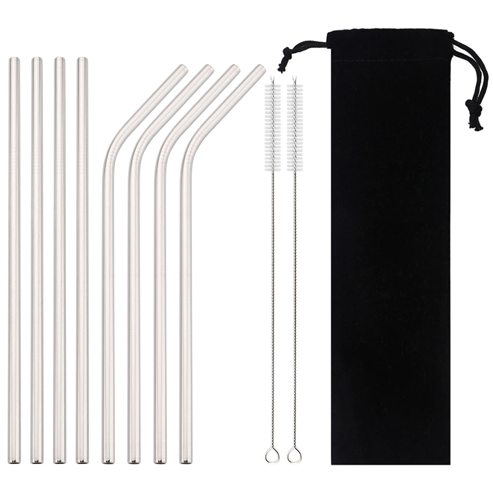 Reusable Drinking Straw 18/10 Stainless Steel Colourful Straws With Cleaner Brush.