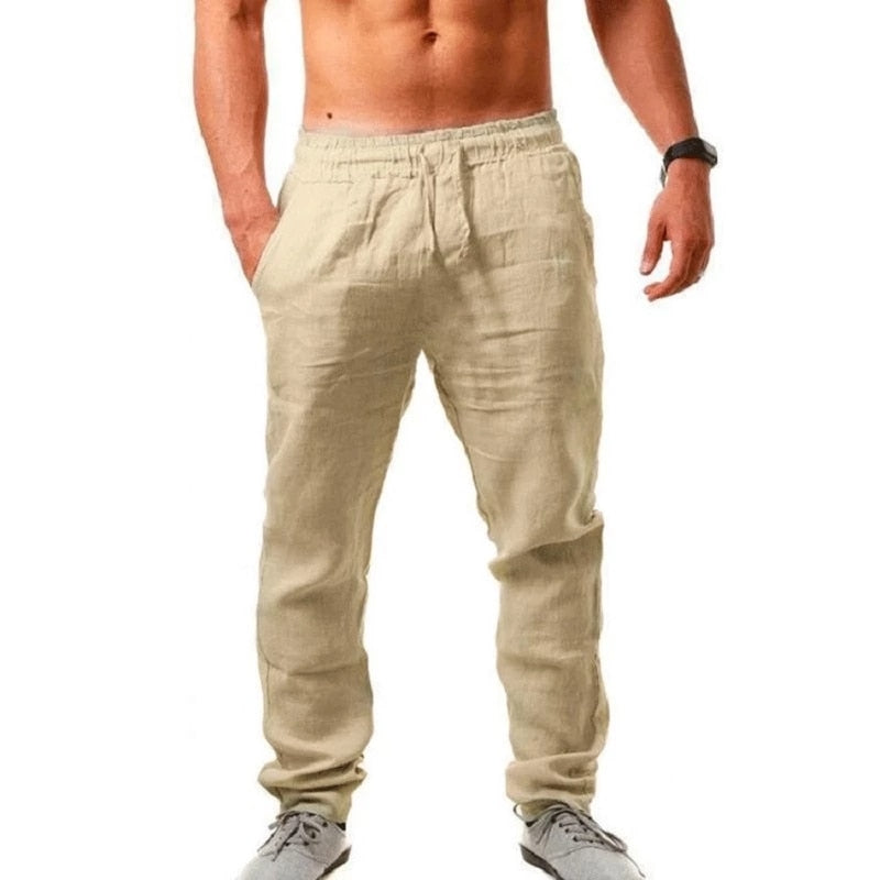 Men's Linen Pants - Breathable Cotton Linen Trousers S-3XL