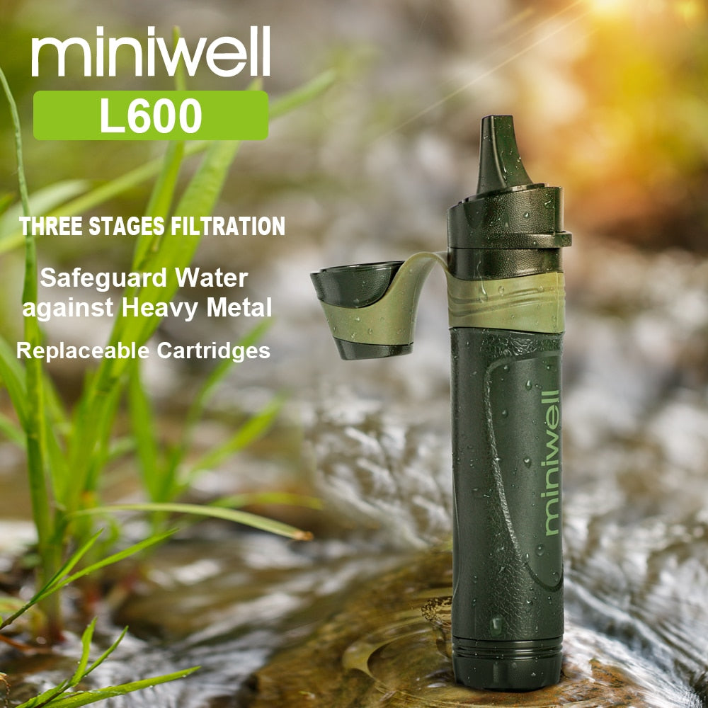 Miniwell Portable Outdoor Straw Water Filter - Survival Camping Equipment.